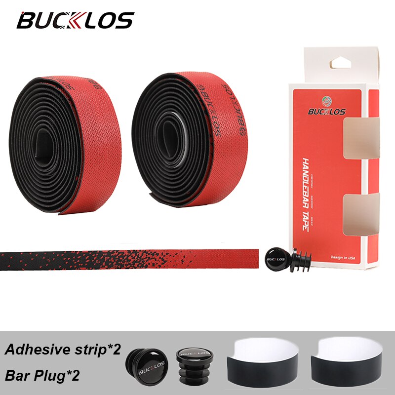BUCKLOS trwała taśma na kierownicę roweru szosowego miękkie wygodne paski na kierownicę 3mm grubości odporne na wstrząsy taśmój szosowe części rowerowe: czerwony