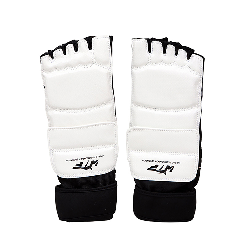 Taekwondo Leder Fußhandschuhe Sparring Karate Knöchelschutz Schutz Ausrügestochen Boxen Kampfsport Fußschutz Socke Erwachsenes Art: Schwarz
