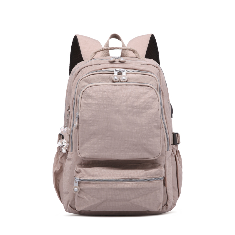 TEGAOTE Frauen Schule Rucksäcke Anti Diebstahl USB Ladung Rucksack Herren Laptop Bagpack Schule Taschen Für Teenager Mädchen Mochila Reise: Aprikose / 37X13X27 1807Nein USB