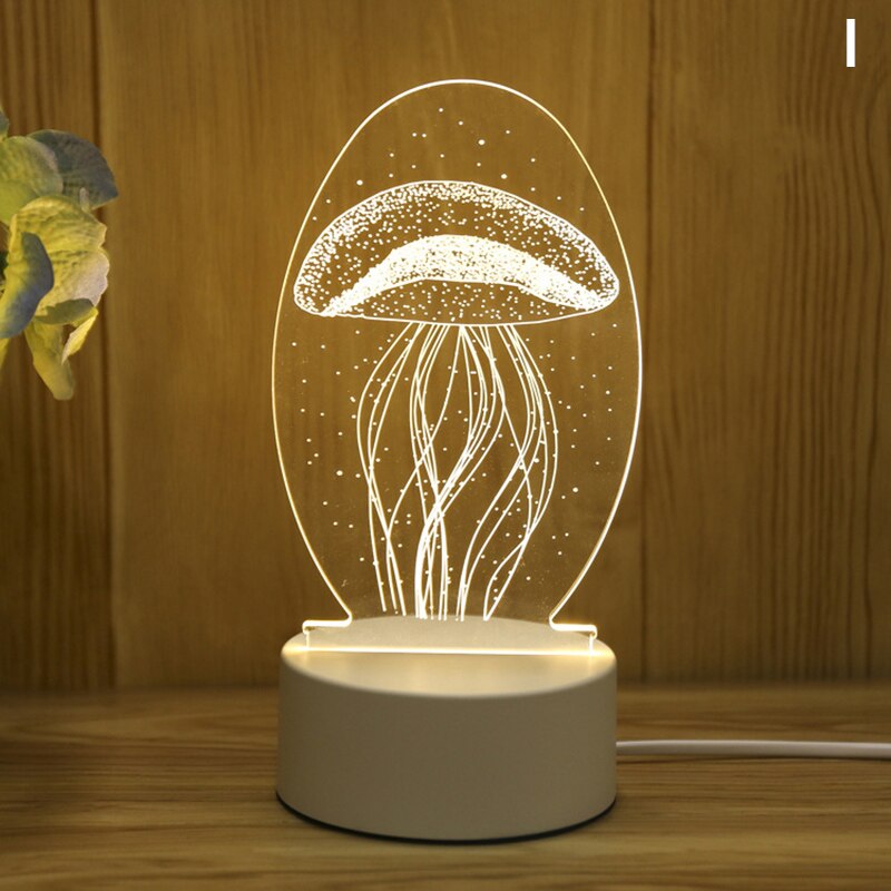 Acrylic 3D Night Light Elk Love Pattern Night Light LED Romantic Light: I