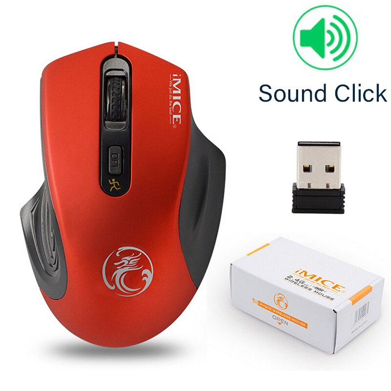 Gaming Mouse Mouse Wireless 2.4GHz Wireless Mice With USB Receiver Gamer Mouse mouse gamer For Computer PC Laptop Gamer Mouse: Standard red
