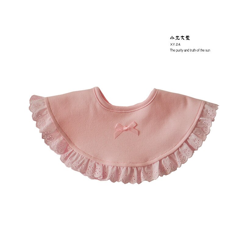 Baby Mädchen Prinzessin Spitze Drooling Lätzchen Speichel Handtuch Runde Weiche Baumwolle Runde Bib Rosa Weiß Farbe Für Neugeborene Baby Kinder dinge: Pink