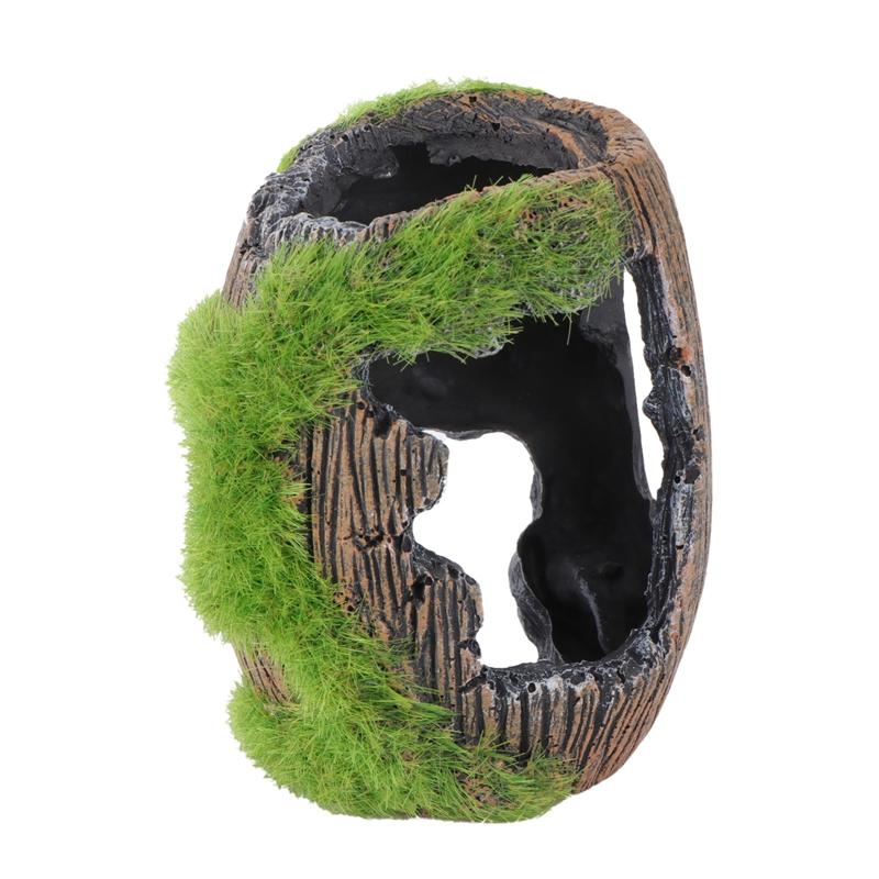 1pc aquariumdecoratie hars simulatie vat schuilplaats aquarium decoratie