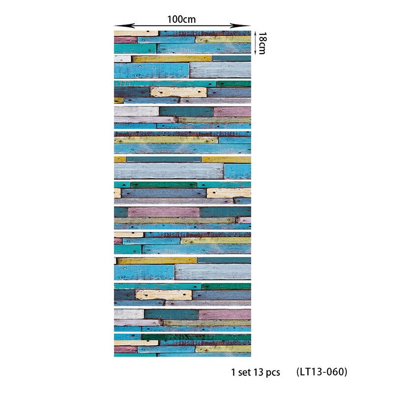 Pvc Behang Kleur Houtnerf Eenvoudige 13 Stuks Van Diy Trap Stickers, Kleur Houtnerf