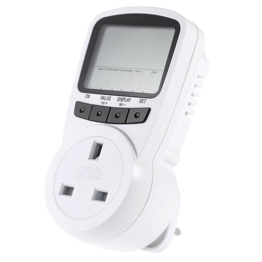 Digitale Wattmeter LCD Power Meter Watt Meter Energie Voltage Wattage Huidige Monitor Verbruik Kosten Analyzer OverloadProtection