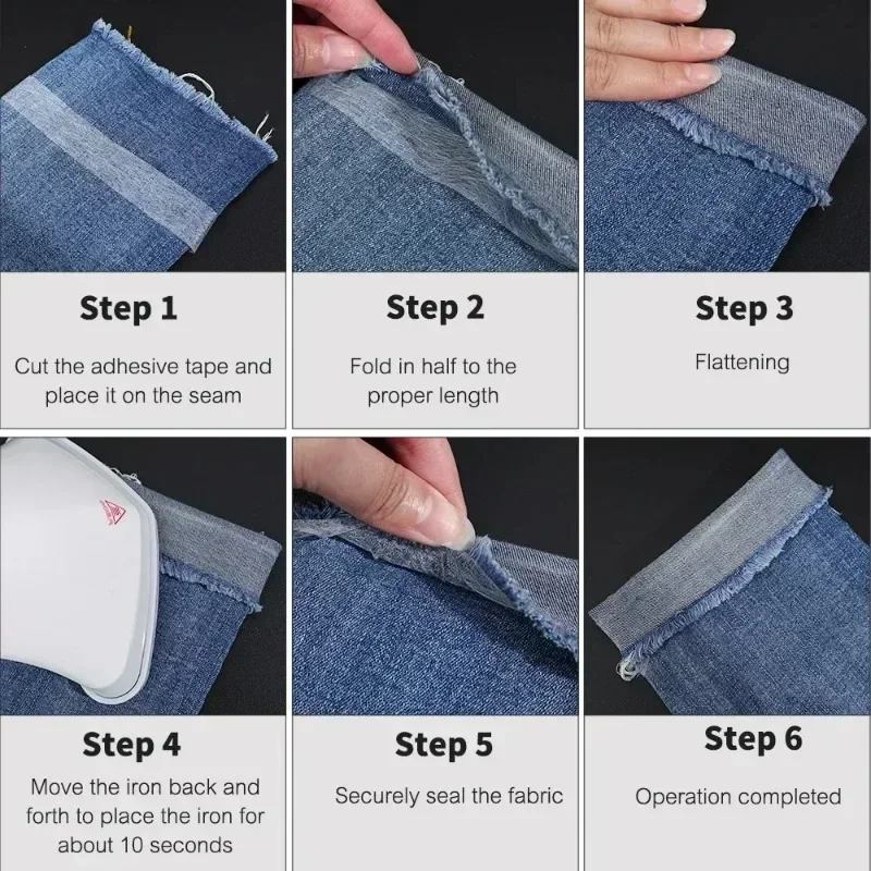 Doppelseitiges Vlies-Einlage-Klebeband zum Aufbügeln bin Saum, Klebebandkante zum Verkürzen von Reparaturhosen für Hüte, Kleidung, DIY, NäHenne, Basteln
