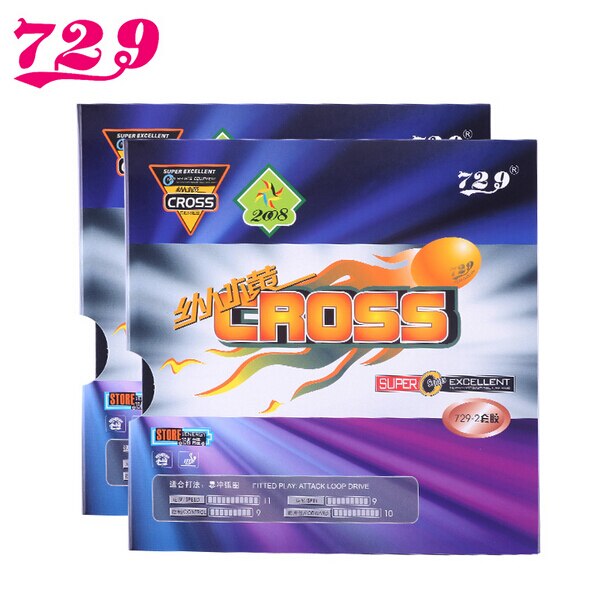 2pcs/lot RITC 729 Cross 729-2 Pips-In Table Tennis Rubber With Sponge