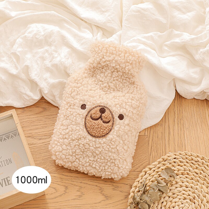 1000Ml Leuke Water Flessen Met Soft Cover Draagbare Winter Warm Water Fles Handwarmer Meisjes Hand Voeten Warmte jug: 1000ML B2