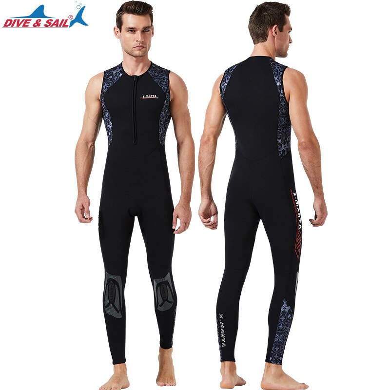 Men Women 1.5mm Sleeveless Neoprene one-piece wetsuit Triathlon Wetsuit Wet Suit Thickness Open Water Swimming Suit Front Zip