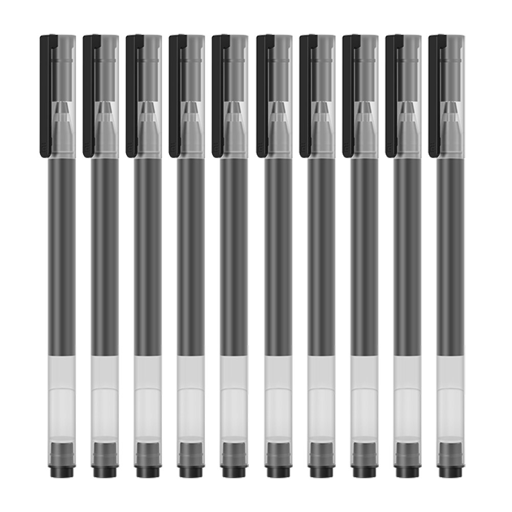 Xiaomi mijia super hållbar skrivskylt penna mi pen 0.5mm signaturpennor smooth switzerland mikron refill japan mikuni tryckfärg: Svart 10 st