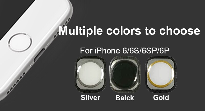 20Pcs/Set Home Button For iPhone 6 6s 6S Plus Return Back Key Home Button With Flex Cable Rubber Sticker No Touch ID Fingerprint