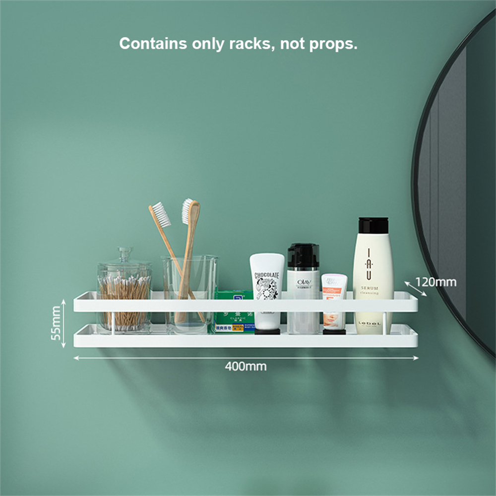 Nordic Bathroom Shelves No Punching Strong Load-bearing Sundries Storage Rack Multifunctional Kitchen Spice Bottle Organizer: 40cm
