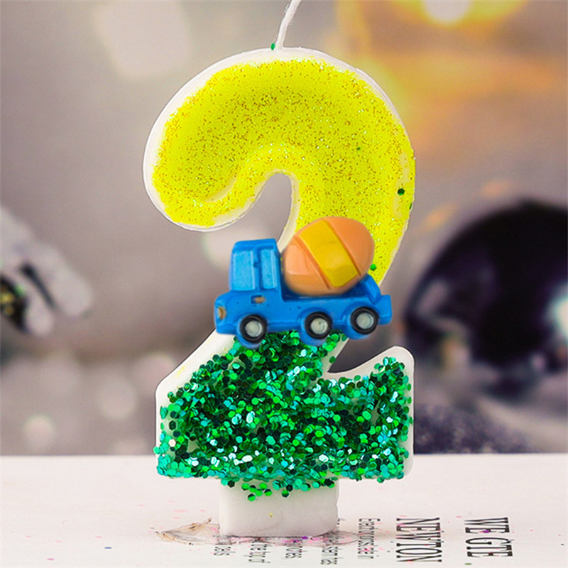 1 Uds. Número 0 1 2 3 4 5 6 7 8 9, vela grande verde, velas para niños y niños para destellos, recuerdos de cumpleaños, velas decorativas para pasteles: rainbow