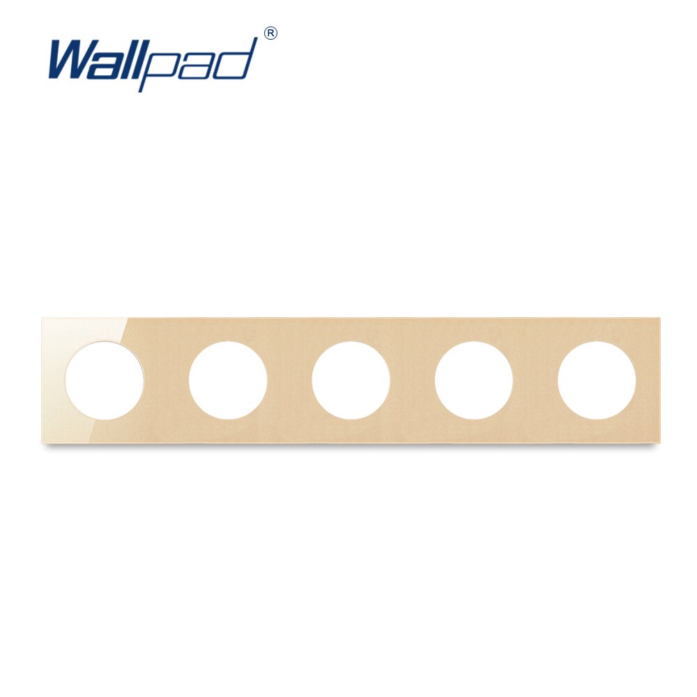 Wallpad Double Tempered Glass Panel Only 172*86mm White And Black Round Circle: 5 Gold