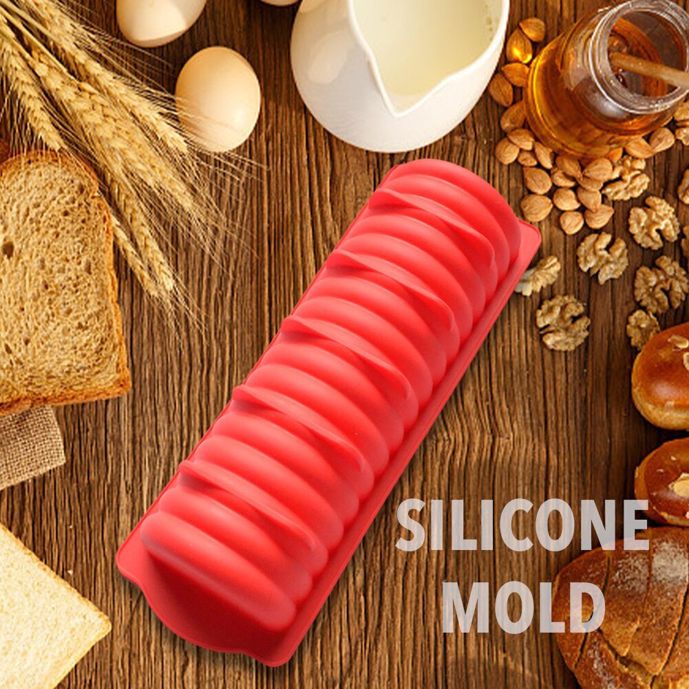 Caterpillar Ribbed Loaf Pan Silicone Mold Bread Dog Form Bakeware For DIY Dessert Dessert Baking Pan