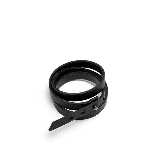 Brazaletes de cuero estilo Punk negro a la para mujer, brazalete para mujer, largo ajustable, bohemio, vacaciones, joyería masculina Punk Pulseir: 7