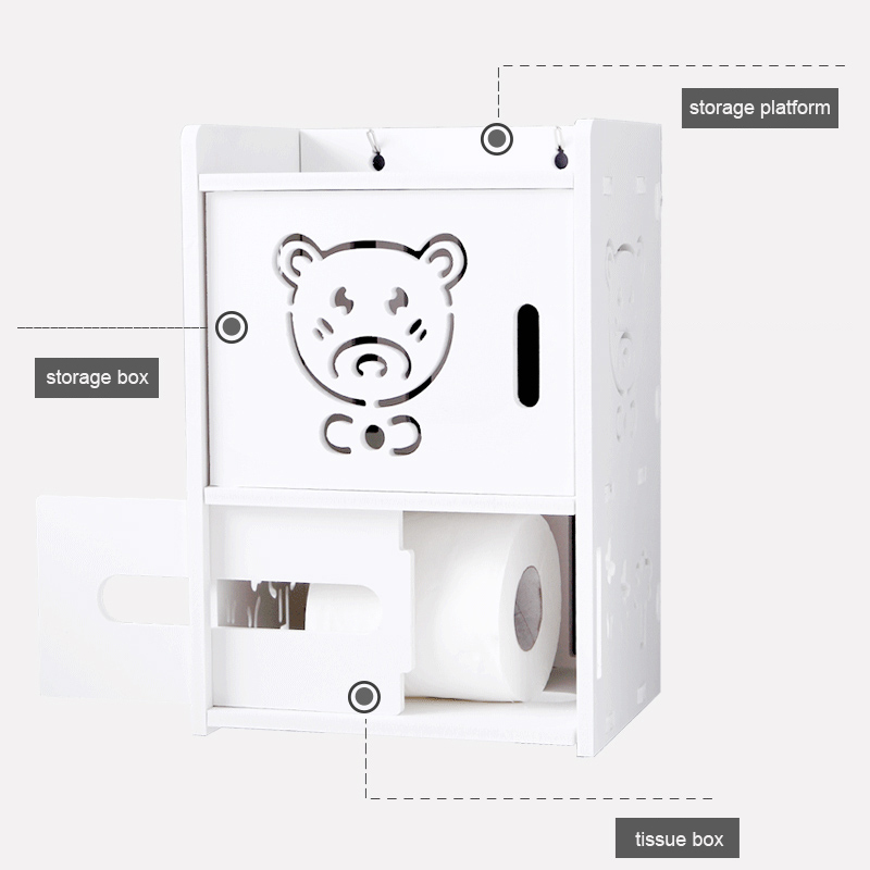 GUNOT Portable Toilet Paper Holder Multifunction Bathroom Storage Box Wall-mounted Hygienic Paper Dispenser Bathroom Accessories