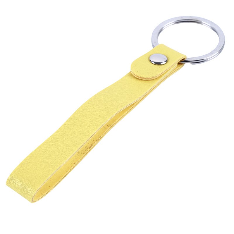 Kreative Tasche Ring Leder Schlüsselring Haushälterin Key Brieftasche Keychain Seil Covers Schlüssel Halter Tasche Organizer Smart Key Brieftasche Fall: yellow