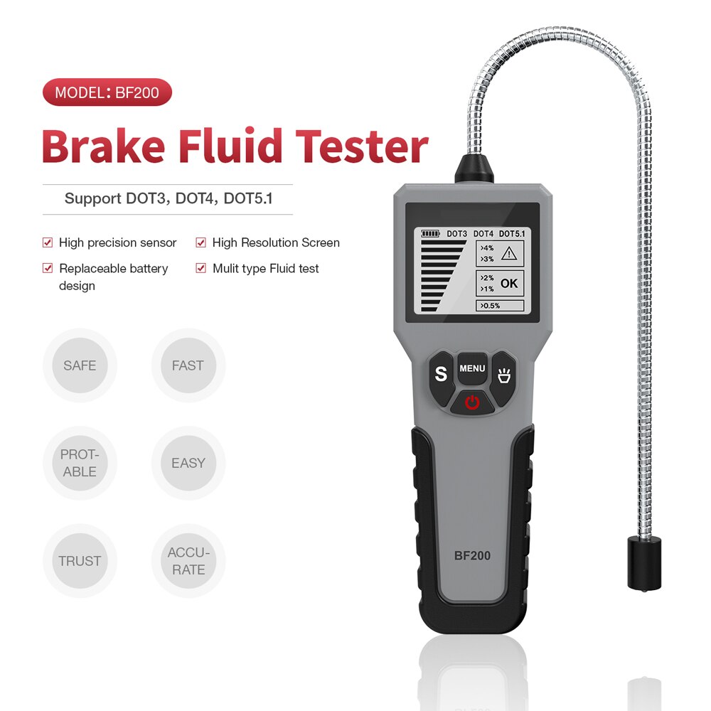 BF200 BF100 Accurate Oil Check Test Universal Car Brake Fluid Tester Automotive Liquid Testing Tool LCD/LED Display: BF200