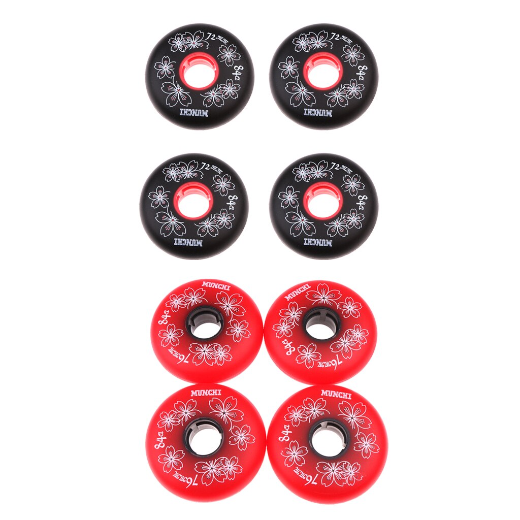 4Pcs Replacement Wheels For Skating Inline Roller Skate Shoes 84A 72/76/80mm
