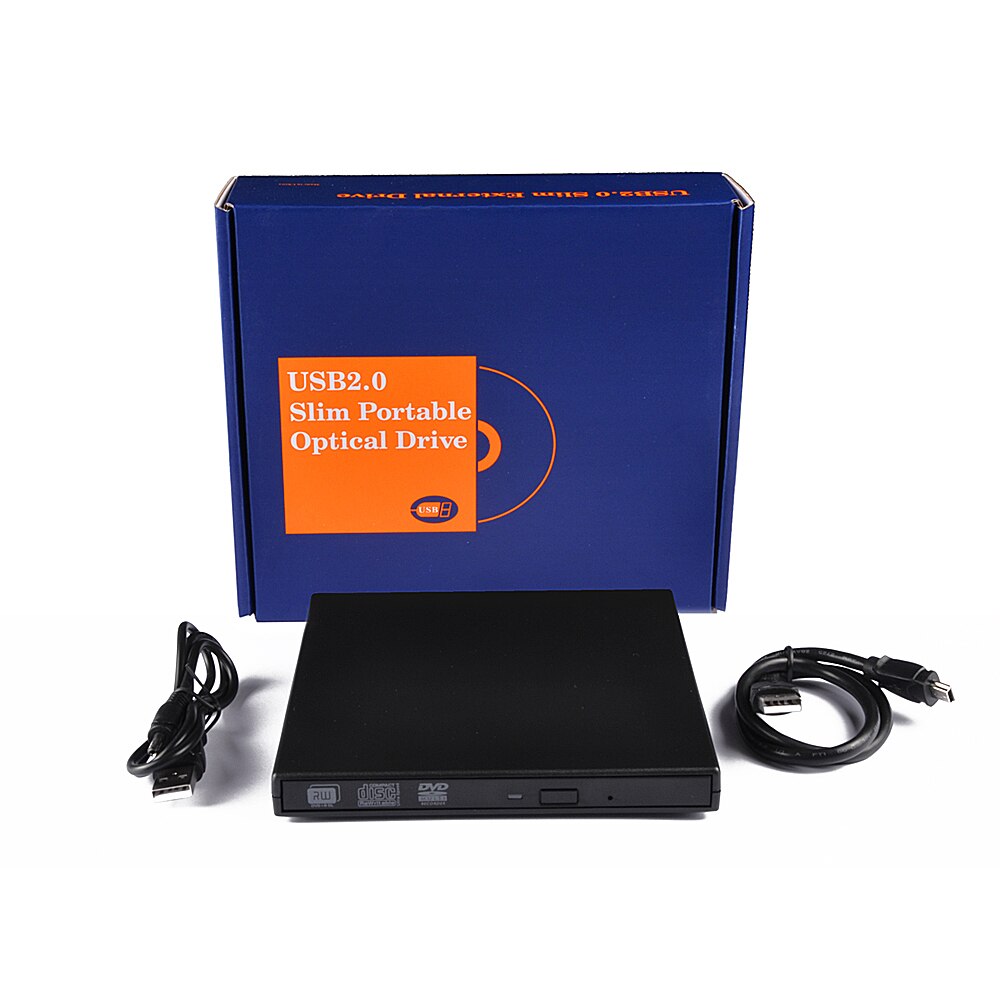 Deepfox Portable External USB 2.0 CD-RW/DVD-RW Burner Drive CD DVD ROM Writer For PC Mac Laptop Netbook