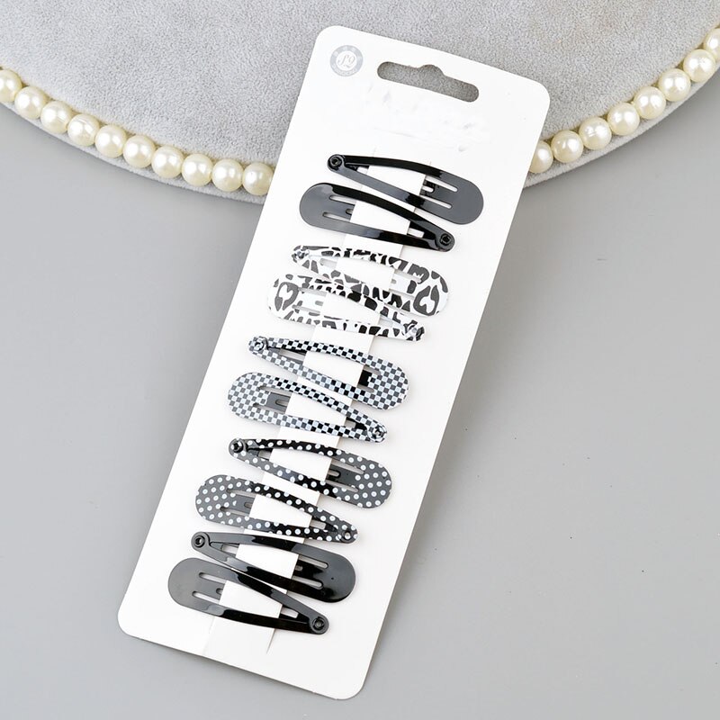 10 unidades/lote de pinzas para el pelo para niña pequeña, pasadores con estampado colorido para niña, horquillas de seguridad para niña, accesorios para el cabello: Style 7