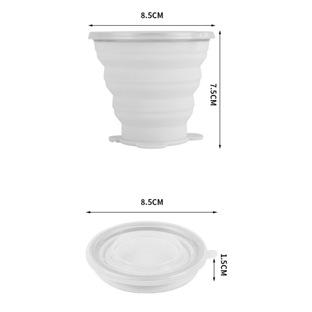 180ml sammenleggbare matkvalitets silikonkopper sammenleggbar reisekopp til fotturer camping utendørs sport kaffekrus utendørs vannkopp  #40: Rød