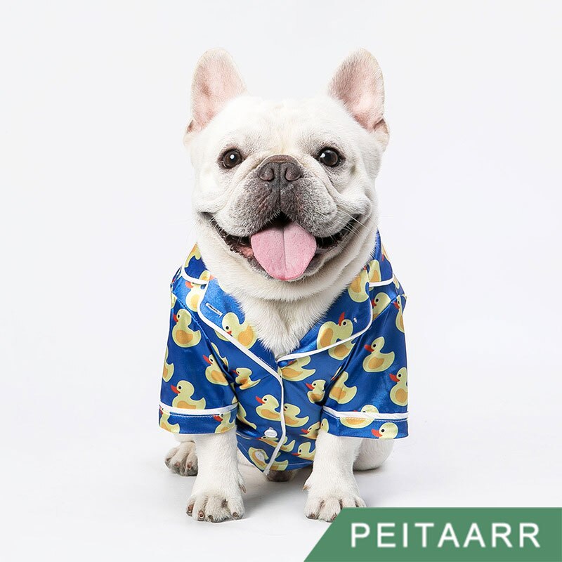 [Peitaarr] Huisdier Kleding Silky Pyjama Zijden Shirt Bulldog Onafhankelijke Puppy Small Medium Large Honden Katten Eendjes Zomer