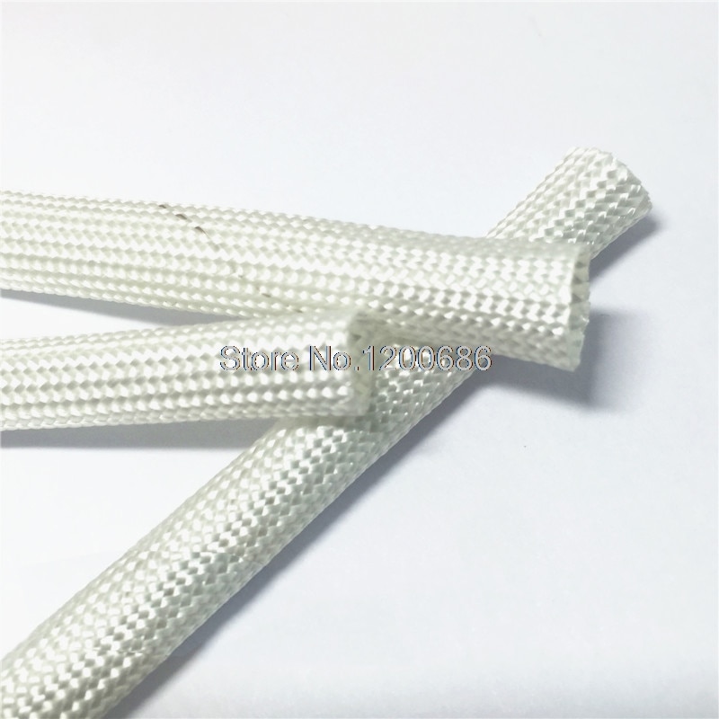 10M Cable Sleeve High Temperature Glass Fiber Insulation Material Cable Sleeve 300 Degree HTG Fiberglass Sleeving