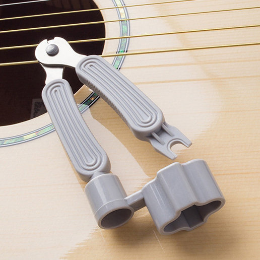 Miwayer enrouleur de cordes de guitare 3 en 1, enrouleur de cheville + coupe-corde + extracteur de broches, outil d'entretien de guitare, outil de réparation: Gris clair