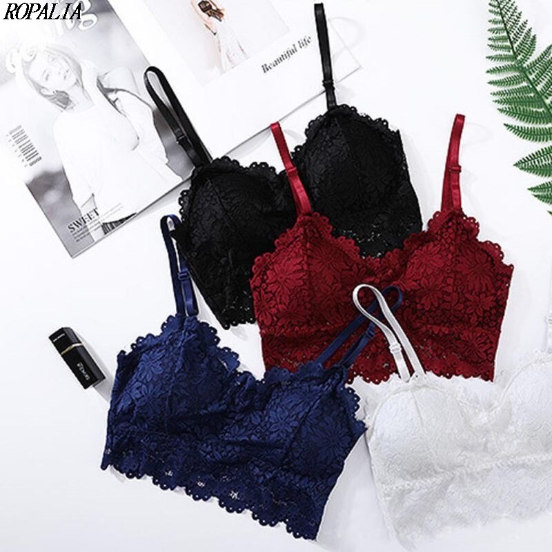 Vrouwen Draadloze Mooie Terug Kant Buis Tops Soft Aangepast-bandjes Brasserie Lingerie Intimates ONS