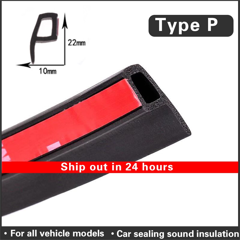 P Type 1-8M Auto Deur Afdichting Strip Rubber Geluidsisolatie Auto Deur Afdichting Strip Afdichting Anti-stof Auto Rubber Deurrubbers