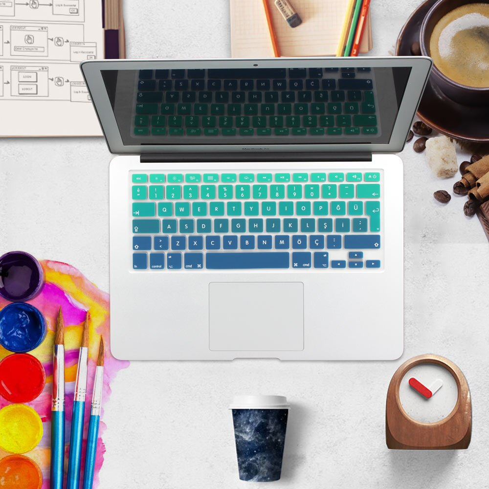 Autocollants de protection de clavier en Silicone de Version turque de l'ue pour Apple Macbook Pro 13 15 17 Retina Mac Air 13 couverture de clavier