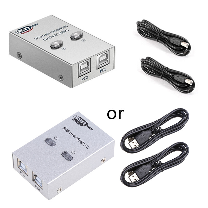 Usb Auto Switch 2 Poorten Usb Converter Splitter Voor 2 Pc Aandeel Usb Randapparatuur Printer Office Home Usb 2.0 Hub