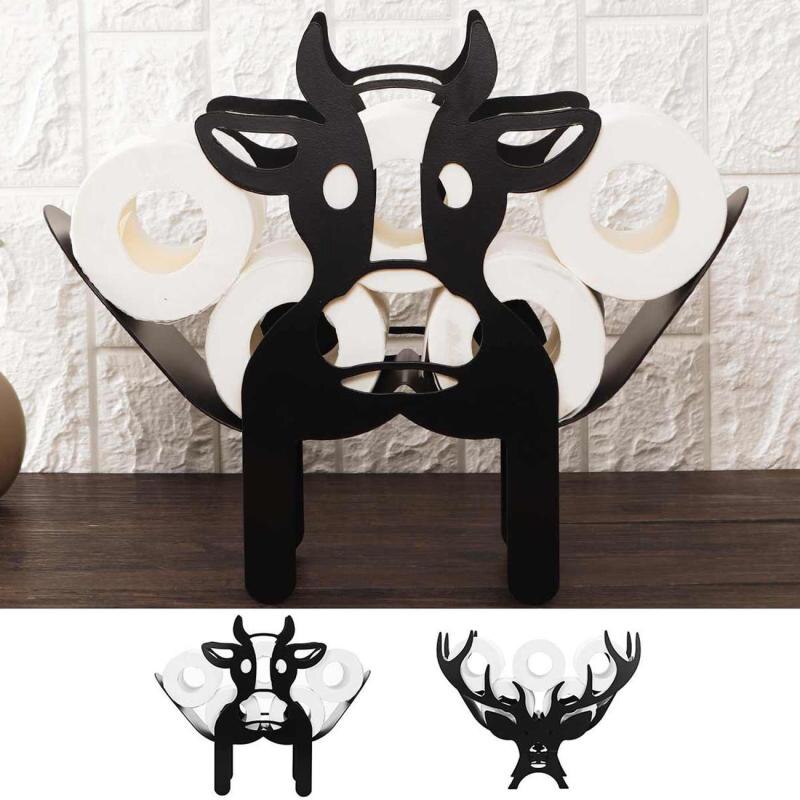 Soporte de papel para decoración de animales, estante de almacenamiento de papel de baño, Portarrollos de papel higiénico, Gato casero, vaca, artesanía, adornos Accesorios
