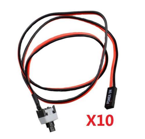 10x Power Cable and Button Switch for PC Replacement On Off Switch Reset 10pcs