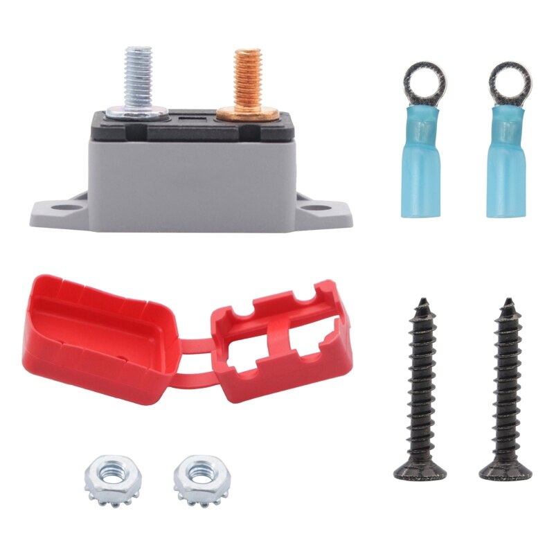 20A 30A 40A 50A Universal Automatic Auto Truck Fuse Manual Reset Circuit Breaker Stud Bolt Protect Screw Kits with Cover K0AF: 40A