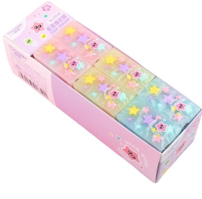 1PC Cartoon Star Eraser Children&#39;s Candy Color Erasers Students Write Draw Stationery Korean Girls Love (SS-1001)