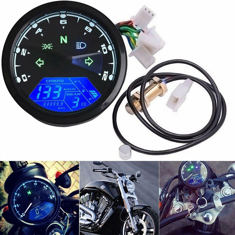 Motorrad 12000Rmp Lcd Digital Oeter Speeeter Drehzahlmesser 1/2/4 Zylinder