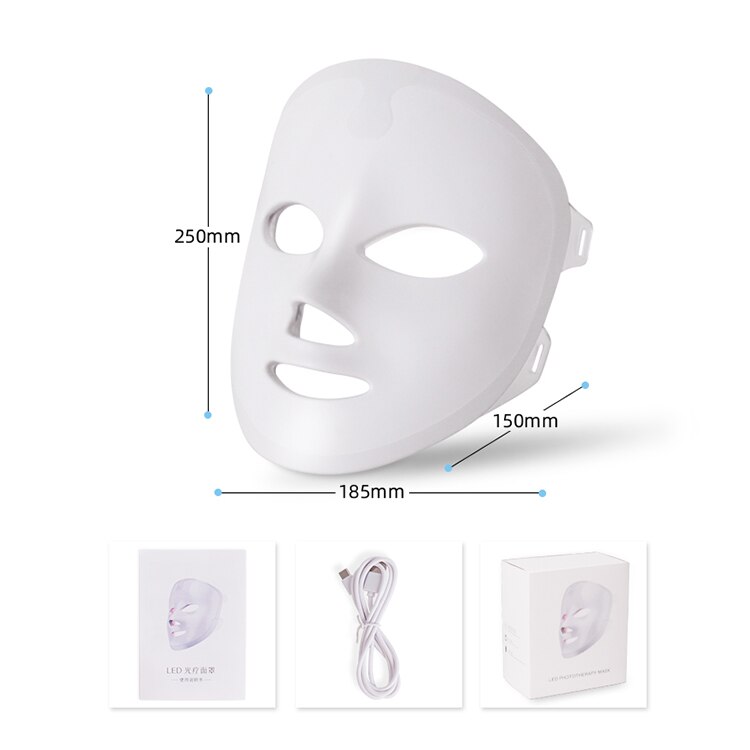 Foreverlily-mascarilla Facial Led de 7 colores, máscara de terapia de fotones coreana, máquina de terapia de luz, máscara de acné, máscara Led de belleza
