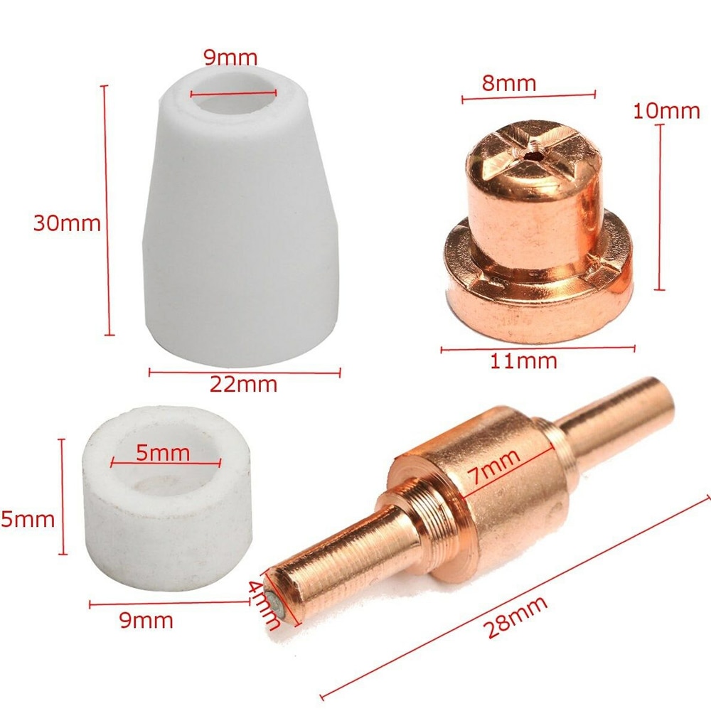 50 stk pt -31 lg-40 plasma ferramenta cutter fakkel forbrugsvarer kit elektroder tip dyser passer ct -312 cut 40 cut 50 lgk 40 2018 nye