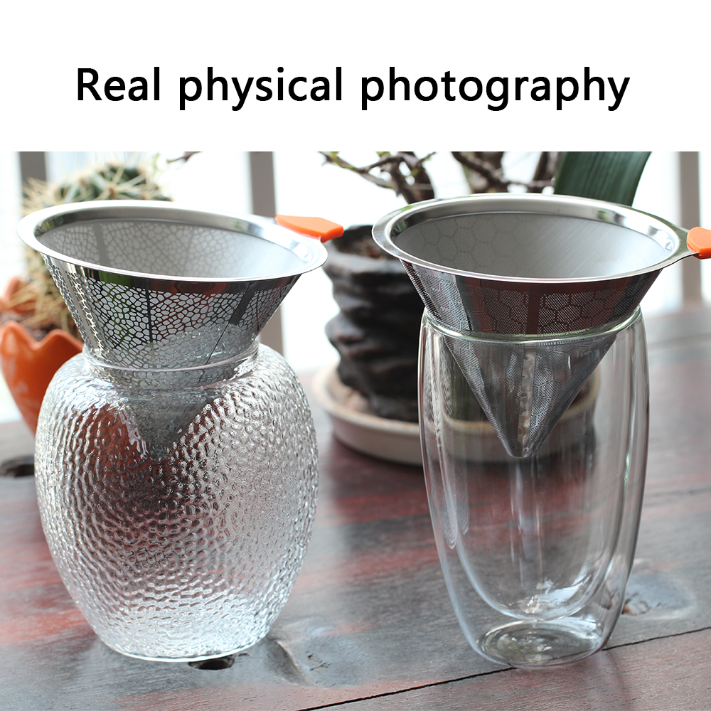 3 Style Coffee Filter Drip Double Layer Mesh Coffee Cone Filter 304(18/8) Stainless Steel Home Kitchen Coffee Making Tool