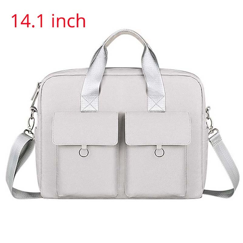 Multi-Pocket Laptop Bag For Women Men Computer Shoulder Crossbody Handbag Briefcase Bags For Documents Man'S Travel Business Bag: grey 14