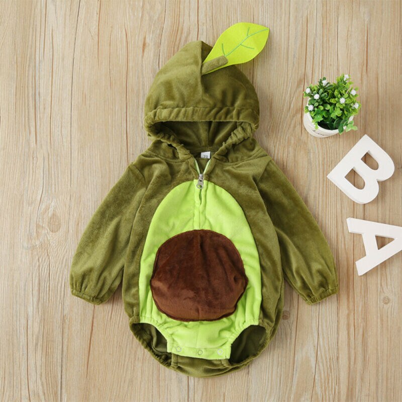 0-24M Säuglings freundlicher Baby Jungen Mädchen Winter Warme Kleidung Mit Reißverschluss Avocado Karosserie Gesamt Insgesamt Outfits