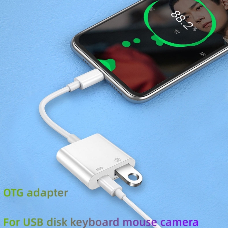 OTG-Adapter Blitz zu USB OTG-Adapter für IPhone Maus Tastatur Aufladen U Disk Kamera Kartenleser Datenkonverter iPhone Otg