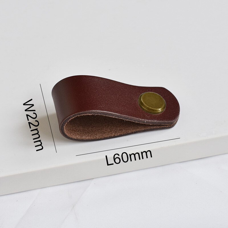 Mässingsbrunt läder handtag och skåp garderob dörr lådor handtag knopp byrå drar #39 rum knoppar tiradores: Brun-brons