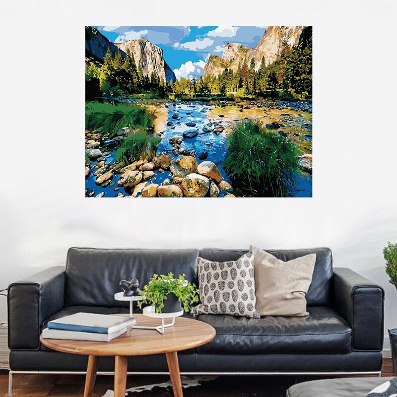 Paint By Numbers For Adults, DIY Canvas Oil Painting Kit Acrylic Painting Kit For Kids Adults National Park