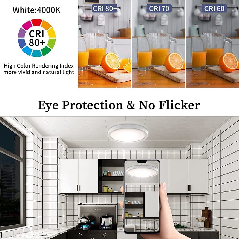 LED Ceiling Light Flat Round Ceiling Light 16 W,LED Ceiling Lighting for Bathroom Bedroom Living Room Kitchen Bathroom