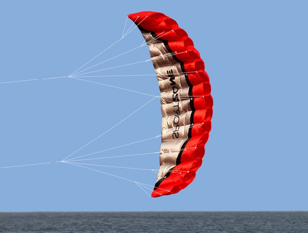 Utomhussporter 2.5m kraftfull mjuk drake dubbel linje stunt parafoil drake med handtag 30m rad barn vuxna utomhus strand gräsmark kul