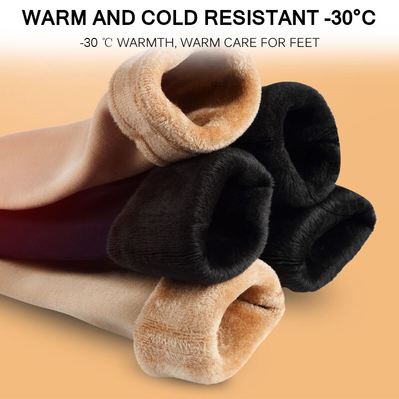 Vinter varmere kvinder tykkere termisk uld cashmere sne sokker sømløse fløjl støvler gulv sovende sokker til herrer